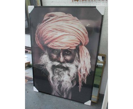 PORTRAIT OF AN INDIAN GENTLEMAN, contemporary school, framed, 145cm x 105cm.