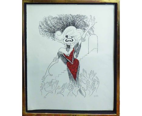 AL HERSCHFELD (American 1903-2003) 'Carol Channing', lithograph, signed and numbered 24/175.