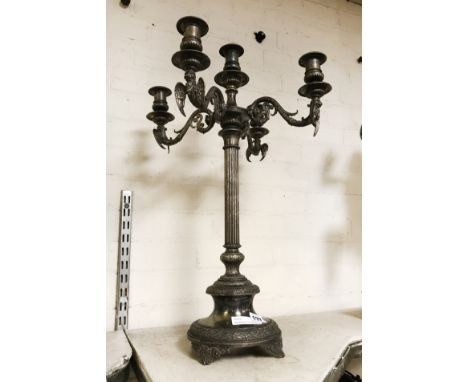 WALKER &amp; HALL CORINTHIAN COLUMN SILVER PLATE CANDLESTICK - 60CMS