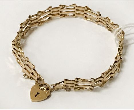 9CT GOLD GATE BRACELET - 3.8 GRAMS