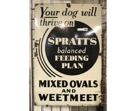 EARLY ENAMEL TRADE SIGN FOR SPRATTS DOG FOOD