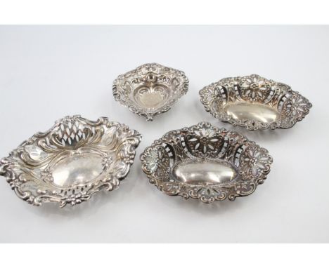4 x .925 sterling pin trinket dishes (79g) 