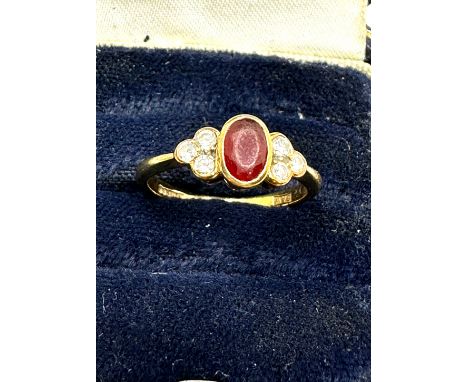 18ct gold diamond &amp; ruby ring weight 