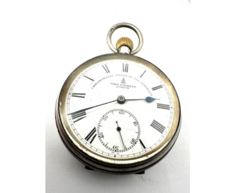 Chronometer makers to the admiralty John forrest London open face silver pocket watch the watch is ticking 