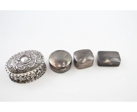 4 x .925 sterling pill / trinket boxes 