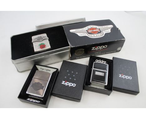 Zippo Lighter Job Lot Inc Harley Davidson 95th Anniversary Etc x 3 