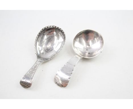 2 x .925 sterling caddy spoons inc georgian 