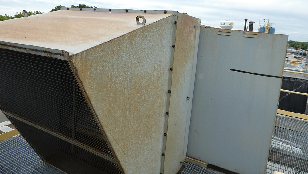 Aerovent model GA42 gasfired air makeup unit rated for 2 million BTU