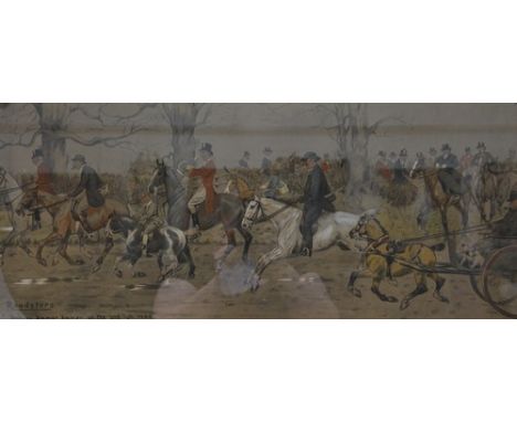 After Charlie Johnson Payne, (Snaffles), "Roadsters", colour print, 30cm x 73cm
