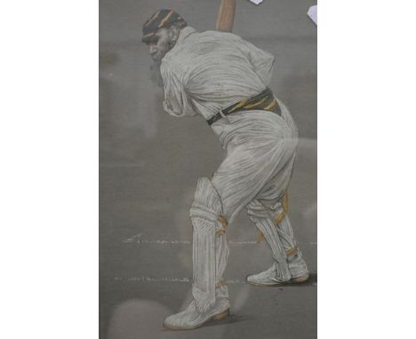 After Chevalier Taylor, Dr W G Grace, colour print, 35cm x 26cm and a Pears print, "The Young Cricketer" (2).
