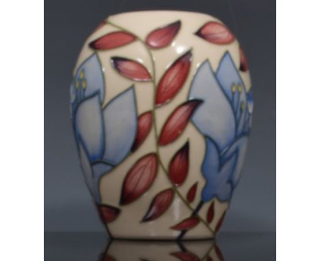 Small Moorcroft ovoid vase, Jacobs Ladder 2004, designed Alicia Amison, MCC piece, 10cm, boxed.