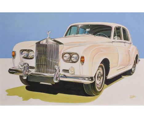 Roz Wilson (Contemporary) ''Elvis Presley's 1963 Rolls Royce Phantom V Touring Limousine'' Signed, oil on canvas, 59.5cm by 9