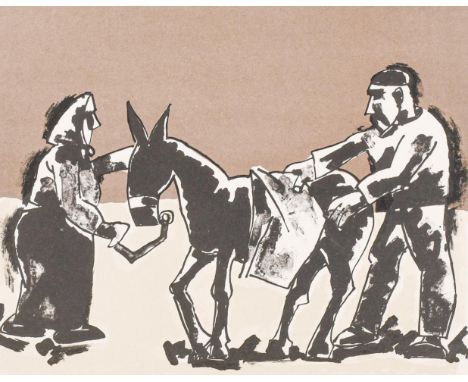Josef Herman OBE, RA (1911-2000) ''Scene on the Shore'' Signed and numbered 13/100, lithograph, 34cm by 42cm   Artist's Resal
