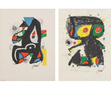 After Joan Miró (1893-1983) Spanish ''La Melodie Acide'' Numbered 803/1500, lithograph, together with a further lithograph by