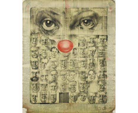 Lynn Leon (contemporary)  Identities Signed and dated (19)94, pen and ink, 21cm by 29cm , together with an ink study by Phill