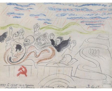 After Édouard Léon Théodore Mesens (1903-1971)  ''The Well of Truth''  Five postcards framed as one, together with prints aft