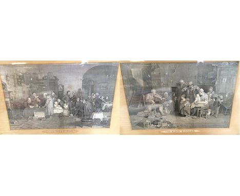 After Sir David Wilkie, The Blind Fiddler and The Rent Day, black and white prints, 35cm by 55cm each (2)