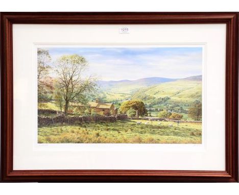 After Henry Melling, signed print entitled 'Swaledale', 37cm by 60cm, together with another work by the same hand, titled 'As