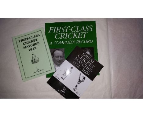CRICKET, mainly softback editions, complete runs, inc. First Class Cricket Matches from 1772-1949, 1938 & 1939 hardback (77 v