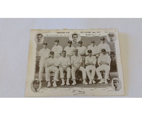 CRICKET, supplement print to The Captain magazine, June 1912, showing MCC team in Australia, scuffing to top edge, G