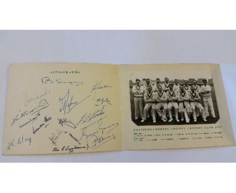 CRICKET, signed testimonial brochure for Eric Mead's benefit, 16 signatures to inside cover, inc, Simpson, Jepson, Dooland, G