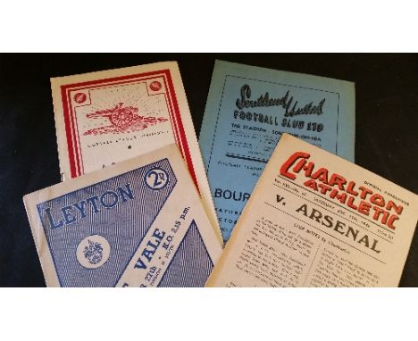 FOOTBALL, programmes, 1948/9, Leyton (2), v Port Vale, Bournemouth & Boscomb; Arsenal v Charlton Athletic, Southend v Bournem