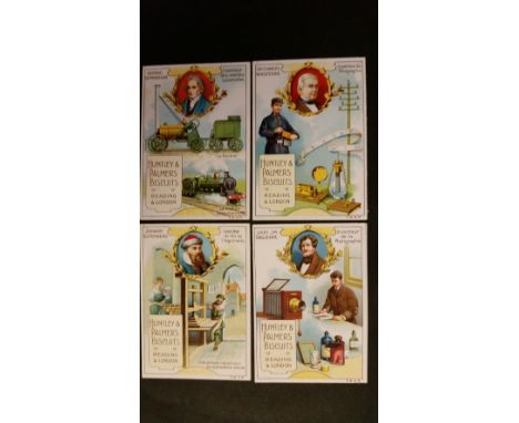 HUNTLEY & PALMER, part sets, Inventors (6), War Ships (4), Hunting (7), G to VG, 17