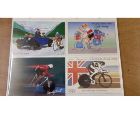 MIXED SPORTS, modern postcards, inc. boxing, golf, horse racing, swimming, cycling, basketball; players, art style, comedy et