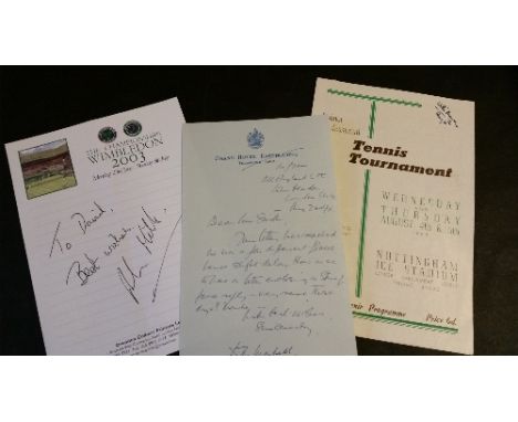 TENNIS, signed selection, inc. programme for 1948 Nottingham exhibition, by Fred Perry, Don Maskell, Mohamed Ali (Egyptian te