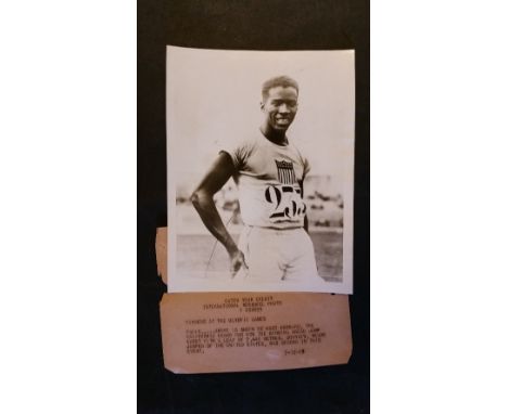 OLYMPICS, press photos from the 1924 Paris Olympiad, showing athletes, De Hart Hubbard (long jump), Fred Tootell (hammer), bo