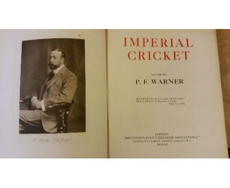 CRICKET, selection, inc. hardback editions, The Cricket Field by Pycroft (1882), Imperial Cricket by Warner, Hunts with Jorro