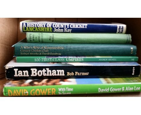 CRICKET, signed hardback editions, inc. David Gower - With Time to Spare (42 signatures), Who's Who of Worcestershire (12), I