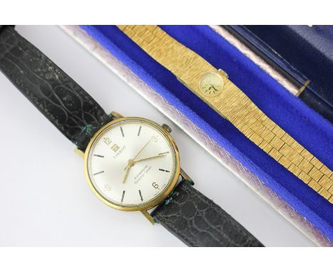 A ladies rolled gold Rotary bracelet watch; and a gentleman's rolled gold Tissot wrist watch