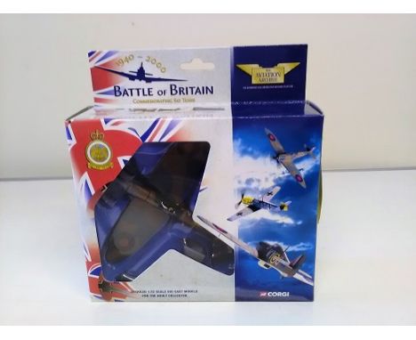 Spitfire MK1 74 Sqn RAF Sailor Malan Corgi Battle of Britain 60th ann 1:72 die cast model in original packaging in good condi