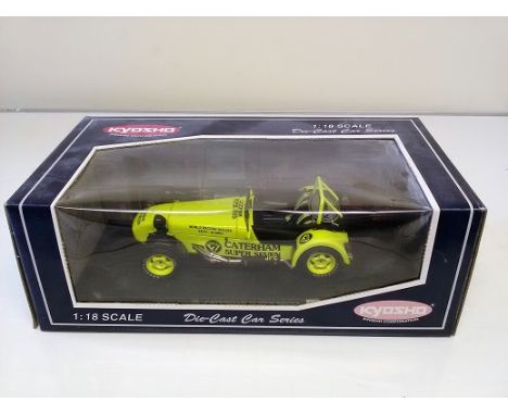 Caterham  Super Seven JPE Die cast 1:18 scale model car. Kyosho Die-Cast Car Series. In original box in good condition.