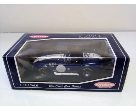 Shelby Cobra 427 S/C Racing Die cast 1:18 scale model car. Kyosho Die-Cast Car Series. In original box in good condition