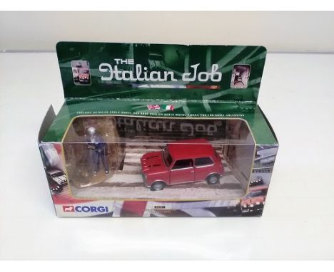 The Italian Job Mini Cooper and Driver With Gold Bars Die cast 1:36 model car. Corgi Classics series. In original box with sl