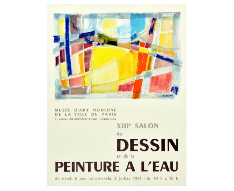 Original vintage advertising poster for a drawing and watercolour exhibition: XIIIe Salon du Dessin et de la Peinture a l’Eau