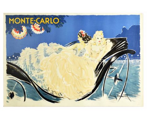 Vintage reproduction of the travel poster promoting Monte Carlo featuring a great artwork by French painter, graphic artist, 
