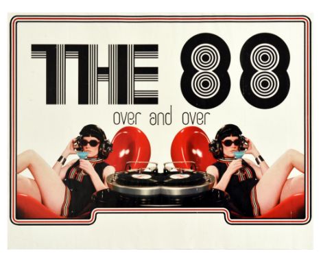 Original vintage advertising poster for the album Over and Over by the American indie rock band The 88. The poster features g