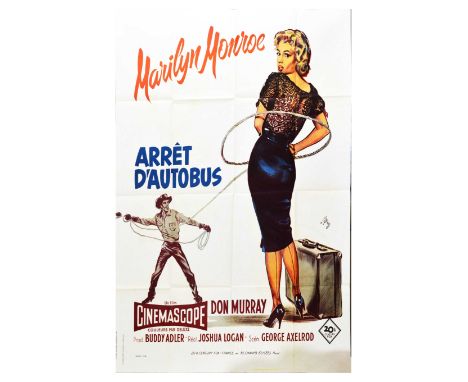 Original vintage film poster for the French re-release of the 1956 film Arret D’Autobus / Bus Stop starring Marilyn Monroe, A
