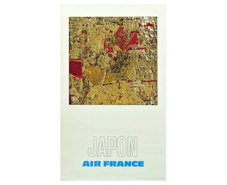 Original vintage travel poster promoting Japon / Japan, issued by Air France. This poster is one of a series of posters desig