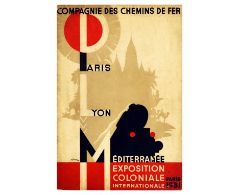 Original vintage Art Deco advertising poster promoting the 1931 Paris Colonial Exposition, issued by the French railway compa