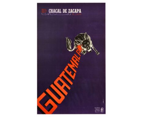 Original vintage propaganda poster issued by OSPAAAL - February 6 Down with Chacal de Zacapa / Down with Jackal of Zacapa - t