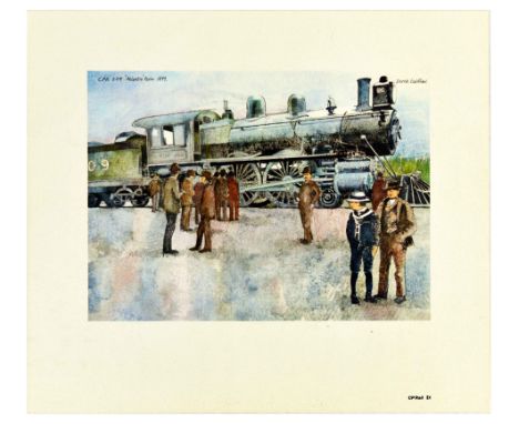 Set of six original vintage prints issued by the Canadian Pacific Railway featuring illustrations by Derek Laidlaw of various