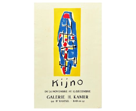 Original vintage advertising poster for a Ladislas Kijno exhibition at the Galerie H. Kamer in Paris. The featured artwork is