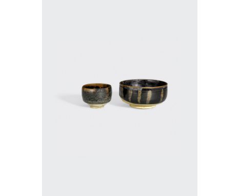 Two small Cizhou-type black glazed bowls with russet markingsNorthern Song/Jin dynastyThe larger bowl  with straight sides th