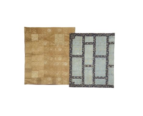 Two silk brocade Buddhist priest's robes, kesa18th centuryEach constructed from smaller sections of silk brocade, the first o