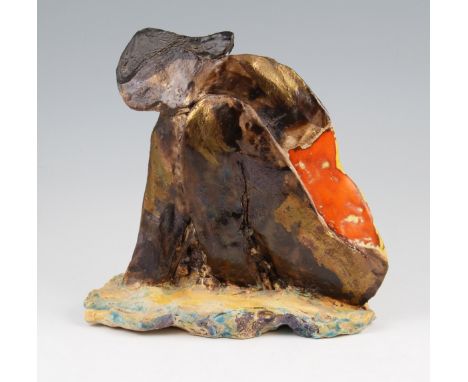 IVOR ABRAHAMS R.A. (1935 – 2015) A ceramic painted and glazed sculpture, 'The Bathers', signed with monogram and dated 1983 t
