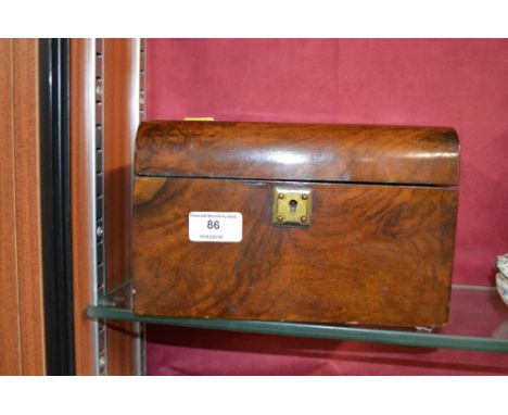 A 19th Century walnut two compartment tea caddy 